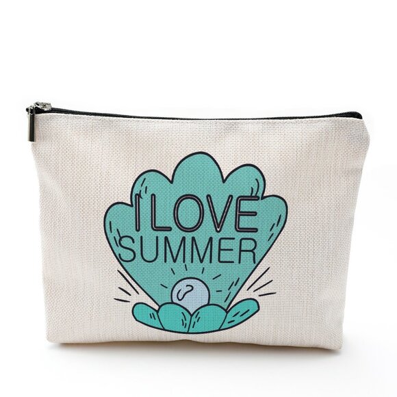 Cotton Linen Zipper Cosmetic Bag - Picture 1 of 2